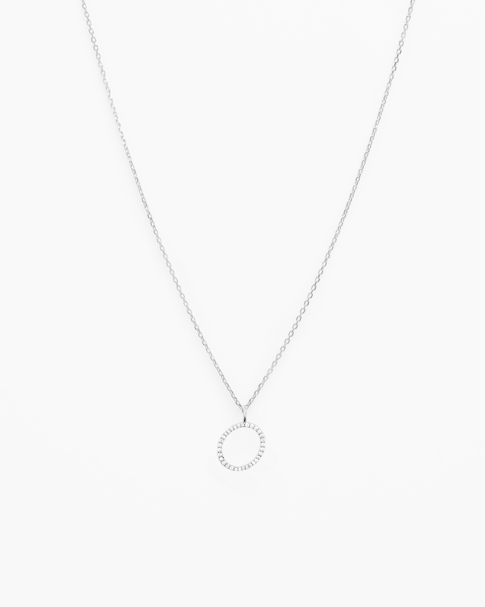 Italic Letters Necklace Silver