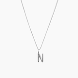 Letter Charm Necklace Silver