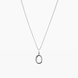 Letter Charm Necklace Silver