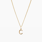 Letter Charm Necklace Gold