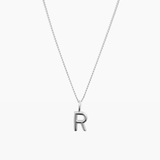 Letter Charm Necklace Silver