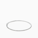 Stone Cuff Bracelet Silver