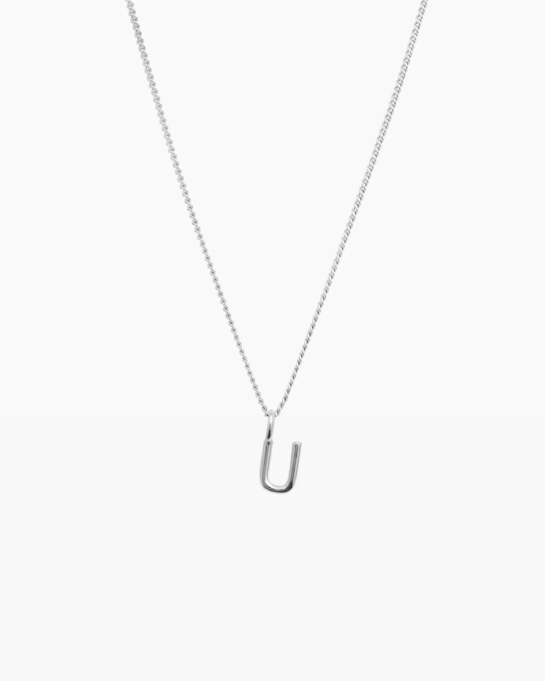 Letter Charm Necklace Silver