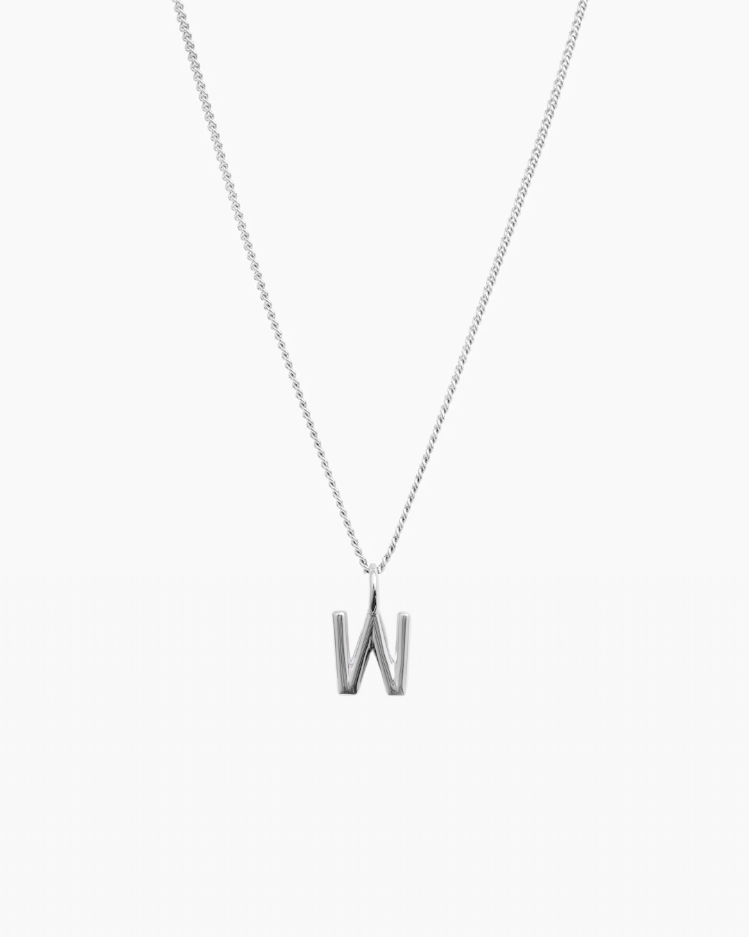 Letter Charm Necklace Silver