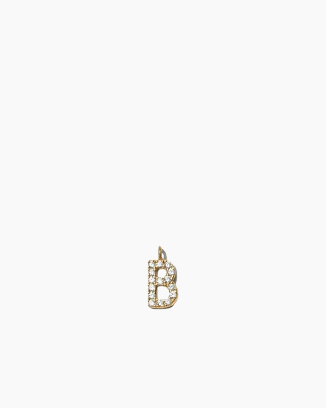 Stone Letter Charm Gold