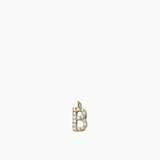 Stone Letter Charm Gold