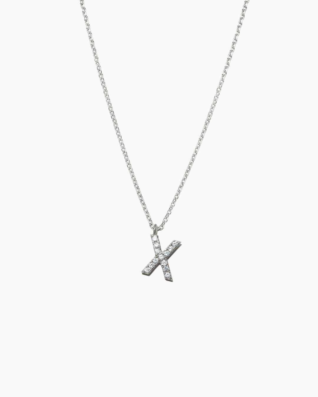 Stone Letter Necklace Silver