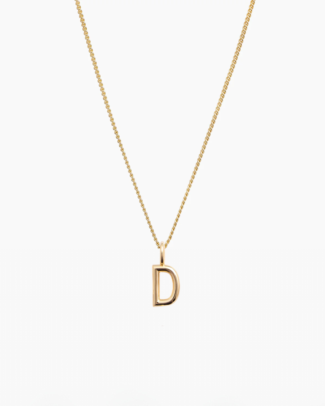 Letter Charm Necklace Gold