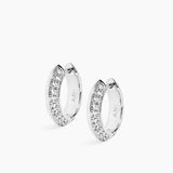 Rivetto Half Pavé Hoops Small Silver