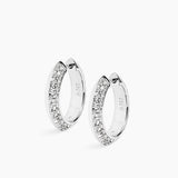 Rivetto Half Pavé Hoops Large Silver
