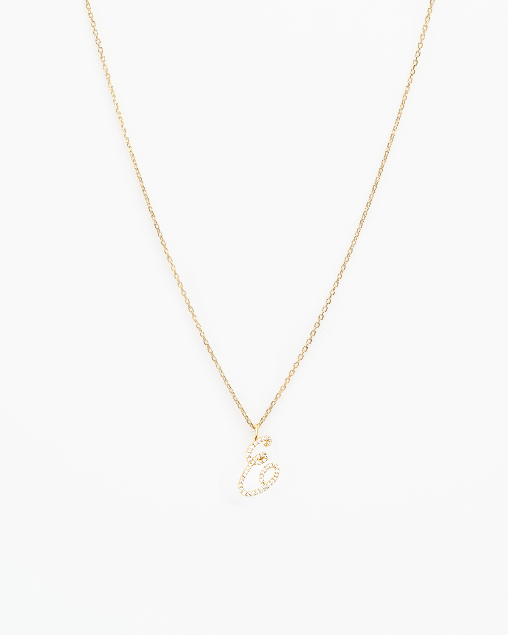 Italic Letters Necklace Gold