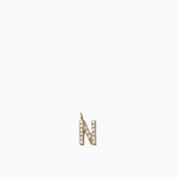 Stone Letter Charm Gold
