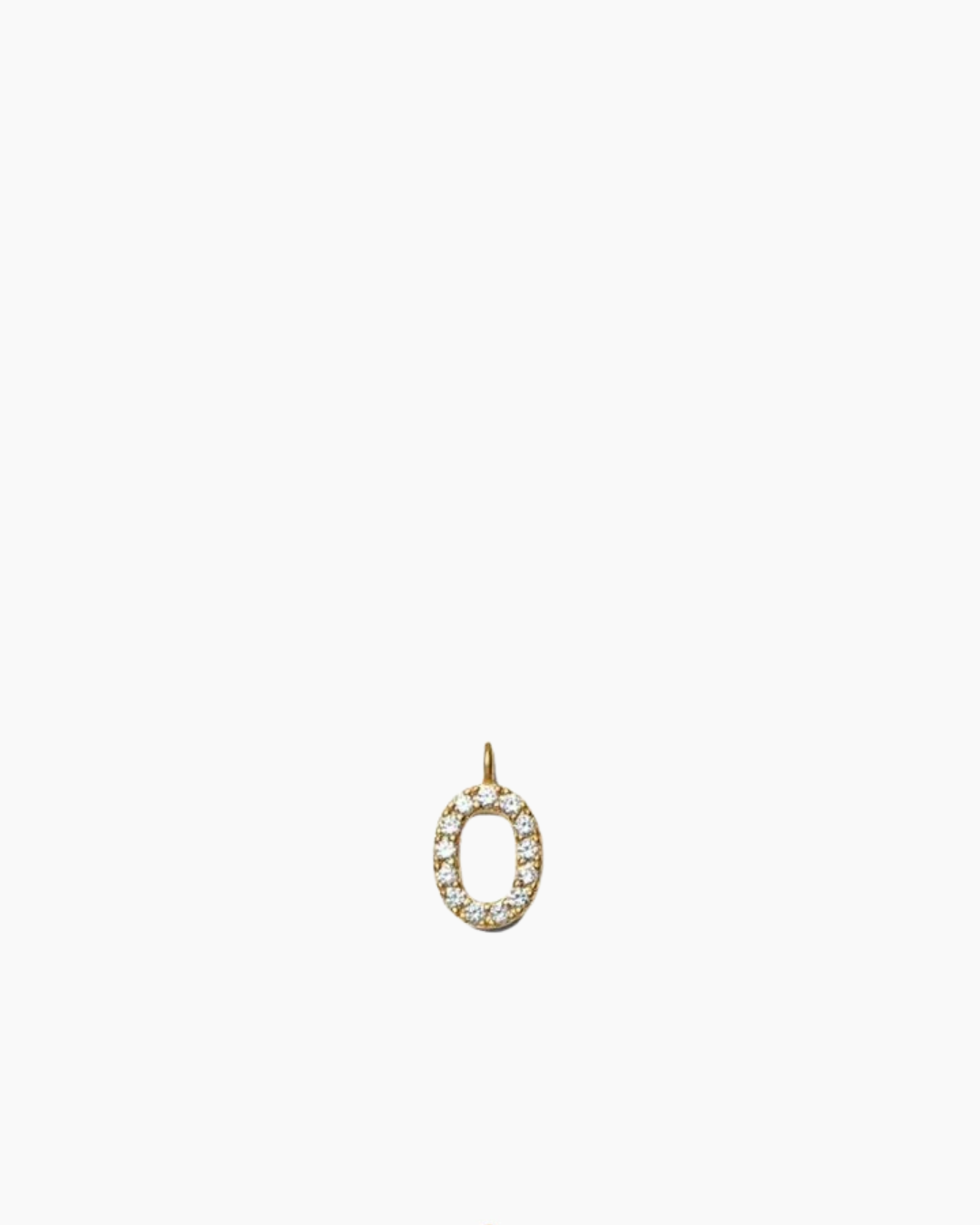 Stone Letter Charm Gold