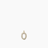 Stone Letter Charm Gold