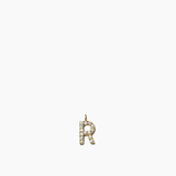 Stone Letter Charm Gold
