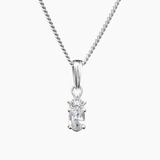 White Pendant Necklace Silver