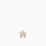 Stone Letter Charm Gold
