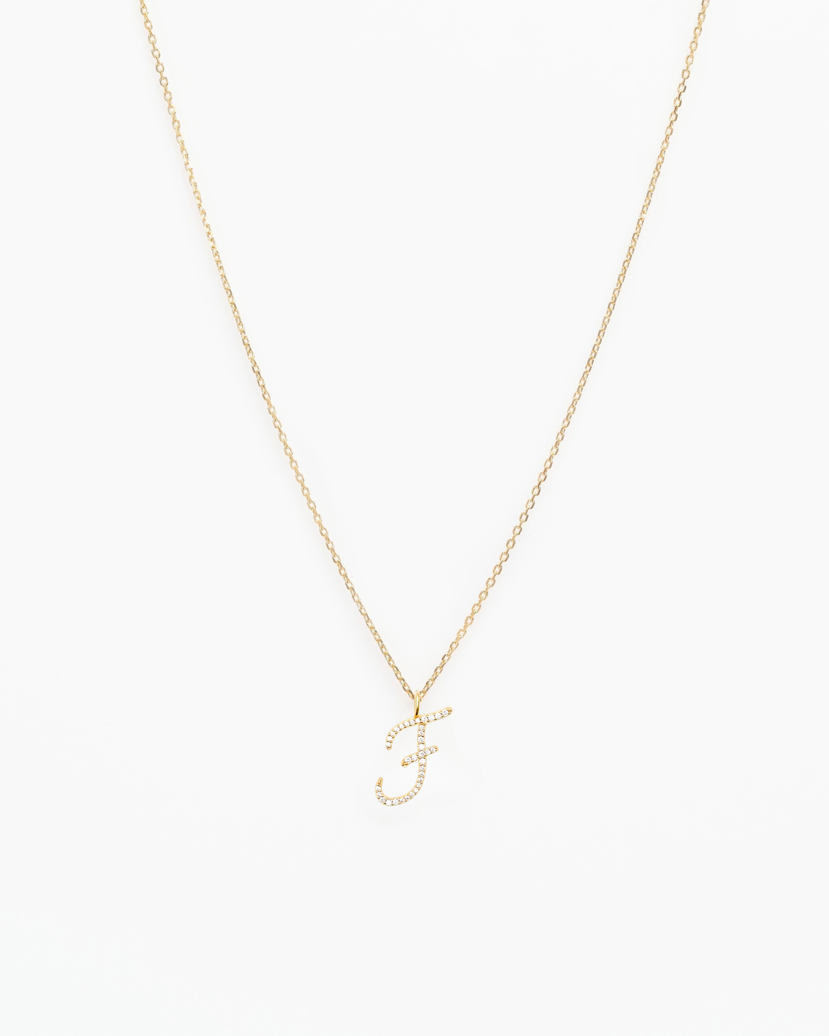 Italic Letters Necklace Gold
