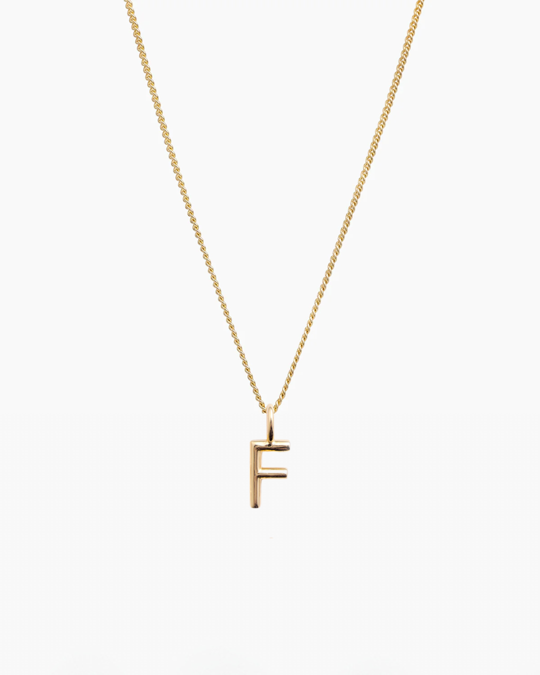 Letter Charm Necklace Gold