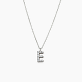 Stone Letter Charm Necklace Silver