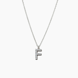 Stone Letter Charm Necklace Silver