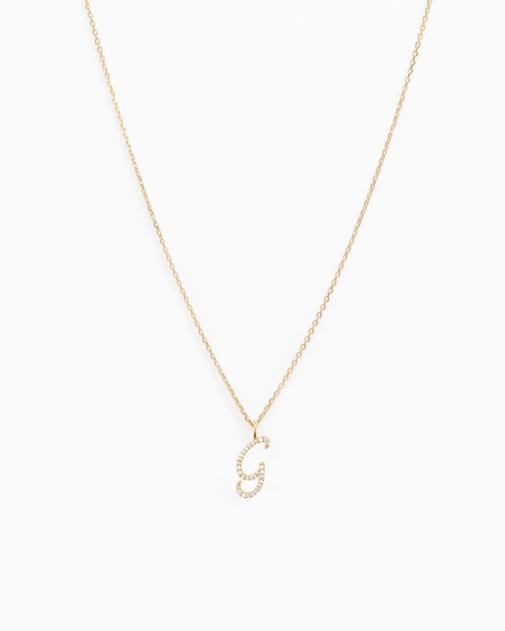 Italic Letters Necklace Gold