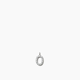 Stone Letter Charm Silver