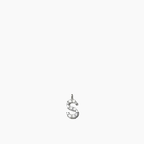 Stone Letter Charm Silver