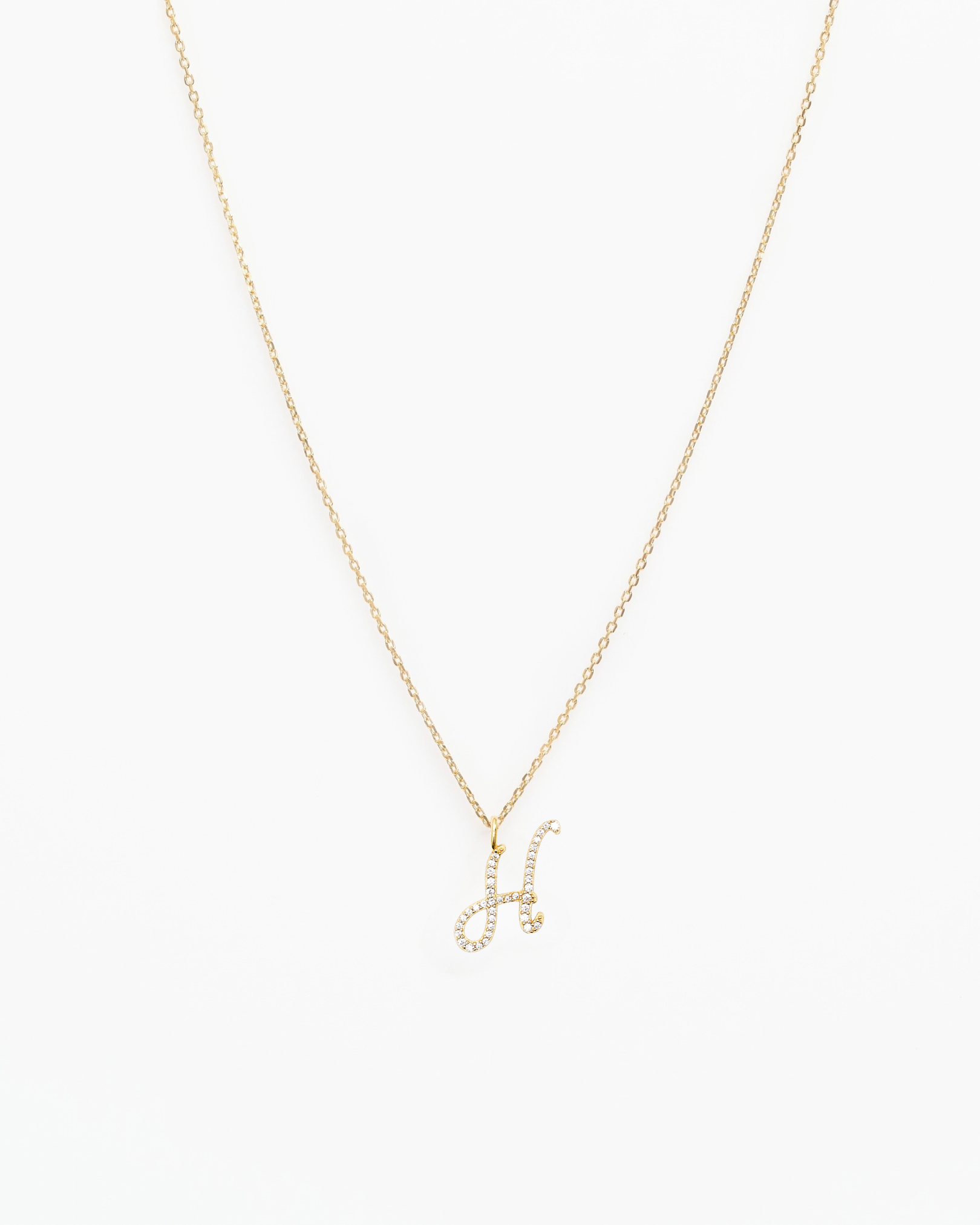 Italic Letters Necklace Gold