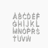 Stone Letter Charm Silver