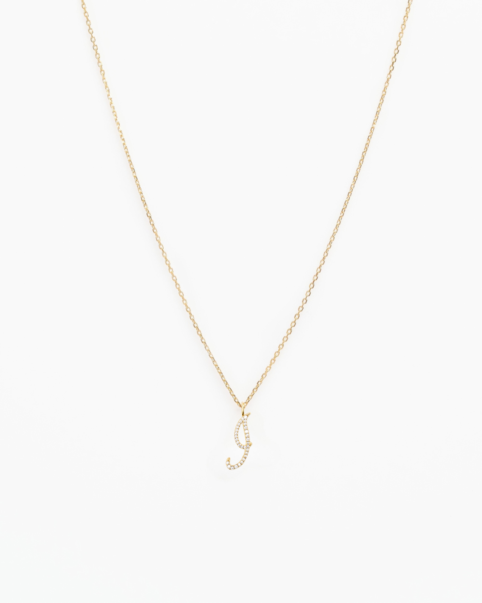 Italic Letters Necklace Gold