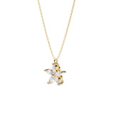 Flower Pendant Necklace Gold