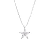 Flower Pendant Necklace Silver