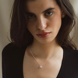 Flower Pendant Necklace Silver