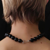 Large Black Bead Necklace