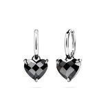 Black Heart Huggies Silver