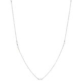 Thin Pearl Necklace Silver