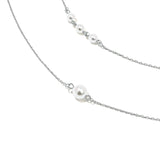 Thin Pearl Necklace Silver