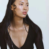 Thin Pearl Necklace Silver
