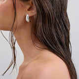 Curved Earrings Silver