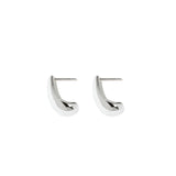 Curved Earrings Silver