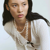 Long Pearl Necklace Gold