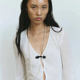 Long Pearl Necklace Gold