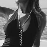 Long Pearl Necklace Gold