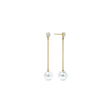 Long Pearl Earrings Gold