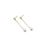 Long Pearl Earrings Gold