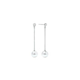 Long Pearl Earrings Silver