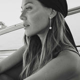 Long Pearl Earrings Silver