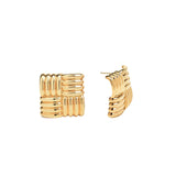Checkered Earrings Gold