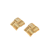 Checkered Earrings Gold